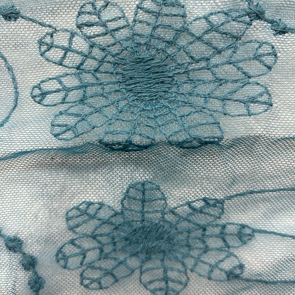 Embroidered Stole - Turquoise - Picture 10 of 11